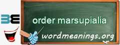 WordMeaning blackboard for order marsupialia
